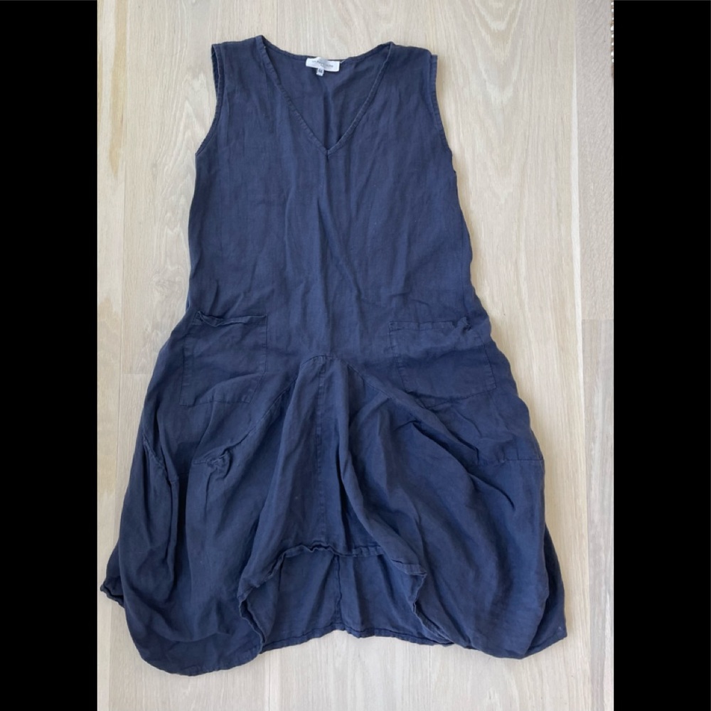 Summer Navy Linen Dress